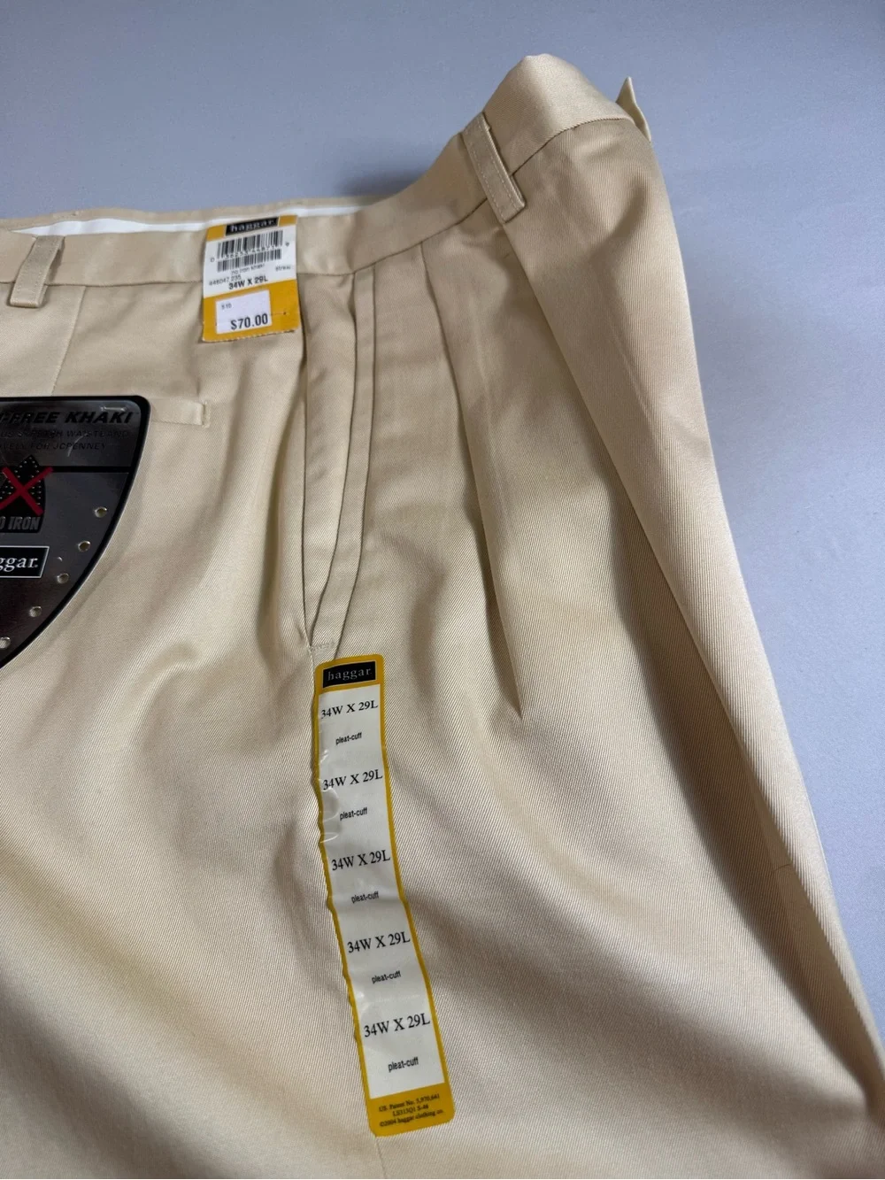 Vintage Haggar Pleated Khaki Dress Pants 34x29 Deadstock NWT